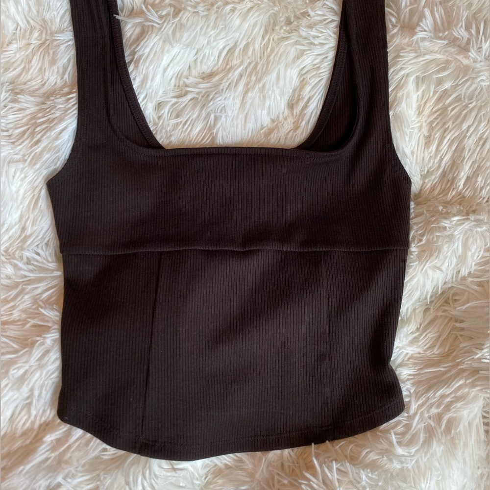 Urban Outfitters Brown Structured Tank Top
